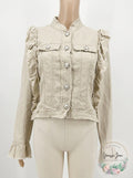 INC International Concepts I.N.C. Ruffled Linen Jacket, Size XS