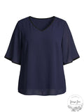 Joseph a Womens Plus V-Neck Tie Back Blouse, Size 1X