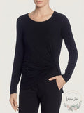 T Tahari Womens Twist Long Sleeves Blouse-Size Small