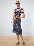 Michael Michael Kors Floral-Print Slip Dress, Size Medium