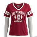 Freeze 24-7 Juniors Coca-Cola-Graphic Varsity T-Shirt, Burgundy, Size Medium
