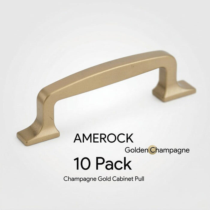 Amerock Westerly 3 in (76 mm) Golden Champagne Cabinet Pull, 10 Pack