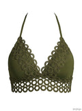 Becca Siren Halter Top in Bayleaf 583187-BAY Green, Size Small
