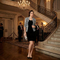 Jessica Howard Womens Velvet Party Dress with Jacket, Black/Silver, Size 6