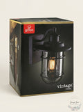 Globe 44308 Vintage Turner Wall Sconce, Natural, Black