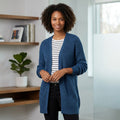 Planet Gold Juniors' Chunky Lace-up Cardigan Dark Blue, Size Small