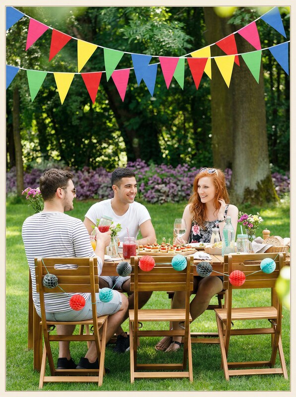 Rainbow Paper Pennant Banner, 4.5M of Paper Bunting