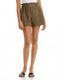 Aqua Paperbag Waist Shorts, Size XL