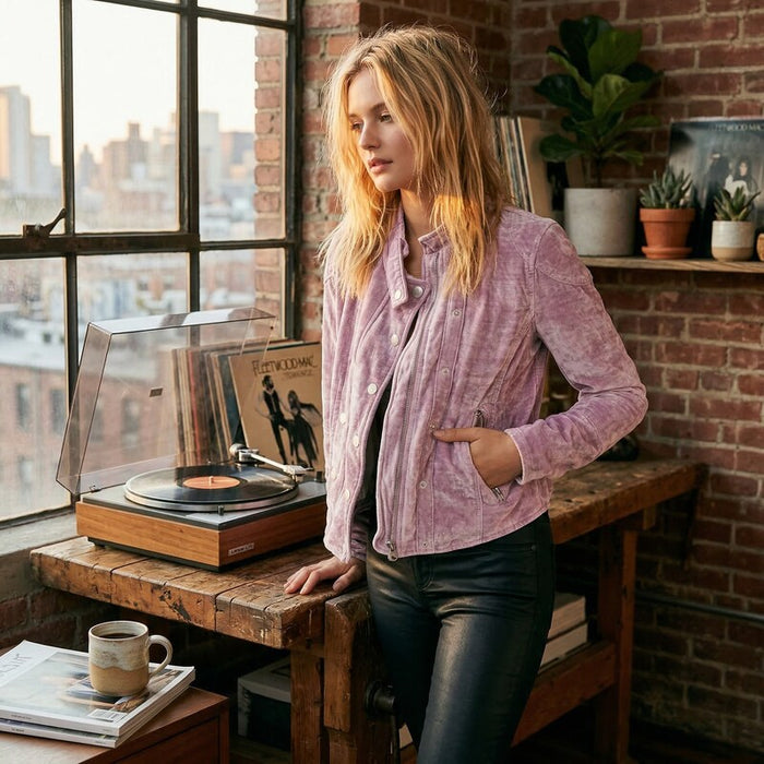 Free People Womens Purple Zip up Jacket, Size XS