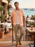 Alfani Mens Lagoon Linen Blend Shirt, - Peachy Keen Size XXL