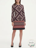 Tommy Hilfiger Long Sleeve Bleeker Patchwork Jersey Dress, Size 10