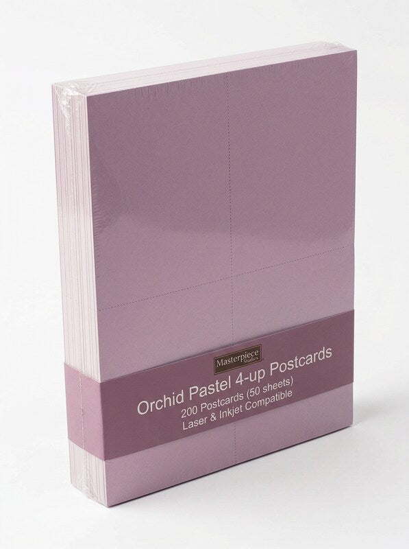 Masterpiece Studios Orchid Pastel 4-up Postcards, 200 Postcards