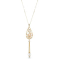 Carolee Pear Shaped Caged Pendant Tassel Necklace