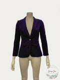 Tahari ASL Flare-Sleeved Crepe Blazer, Size 2/Eggplant