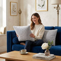 Infinity Home Throw Pillows Faux Fur 18 x 18 Set of 2 Gray Square Home Decor