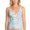 Vera Bradley Womens Emily Tankini Top, Bright Superbloom Sketch, Size XL