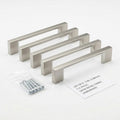 Lot of 6 Unbranded 5-in Center to Center Cabinet Pull, Satin Nickel