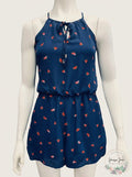 AS U WISH Womens Juicy Watermelon Romper,XS/Navy