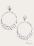 Inc Stone Cluster Drop Hoop Earrings