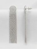 Aqua Crystal Fringe Drop Earrings
