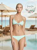 ZINKE Womens Front Tie Triangle Bikini Top,Size Medium