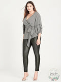 City Chic My Desire Check Print Wrap Top, Size Medium