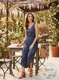 Style and Co Printed Drawstring-Waist Jumpsuit, Size XL