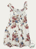 Blu Pepper Womens Floral Dress Ruffle Trim, Size Medium