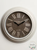 Patton Wall Decor 12 Inch Traditional White Wash Roman Numeral Clock