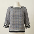 NY Collection Printed Tunic 3/4 Sleeve , Size Petite Medium Bicolor
