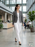Le Suit Shawl-Lapel Printed-Jacket Pant Suit Set, Size 6