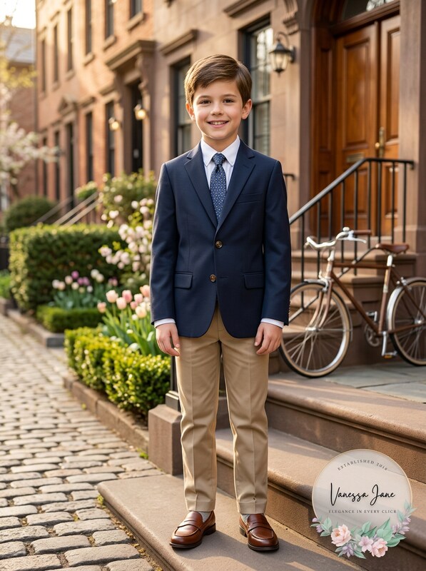 LAUREN Ralph Lauren Kids Classic Suit Separate Jacket, 8R/Navy