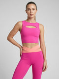 Aqua Athletic Scoop Neck Cutout Sports Bra, Size Small
