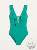Becca by Rebecca Virtue JASPER Lucille Ruffle One-Piece Swimsuit, US Small