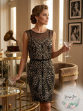 Adrianna Papell Embellished Illusion Dress, Size 2