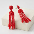 Inc Beaded Tassel Linear Earrings