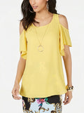 Thalia Sodi Cold-Shoulder Necklace Top, Size Small
