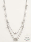 Inc Silver-Tone Pave Fireball Strand Necklace