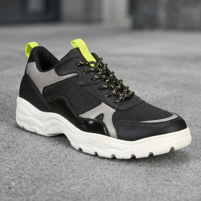 Kingside Mens Geoffrey Dad Sneaker Black Grey Neon, Size 12M