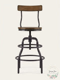Home Decorators Collection Hamrick Industrial Adjustable Height Bar Stool, Black