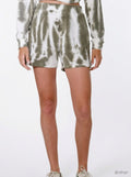 Sanctuary Womens Sunsoaker Fleece Lined Midi Shorts, Green, Size Large
