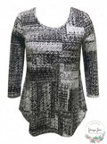 Jm Collection Abstract-Print Top,size Small