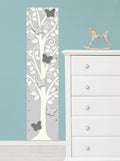 Brewster Silhouette Tree with 3D Butterflies Growth Chart Wall Decal