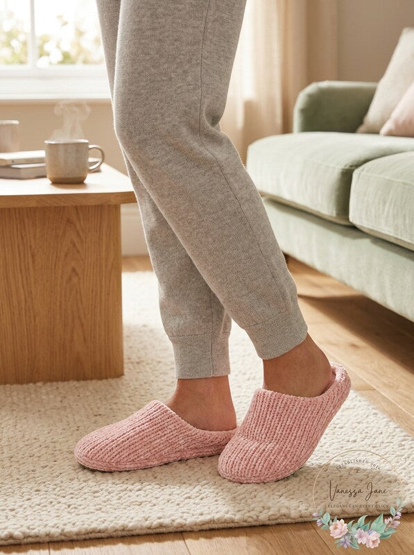 Charter Clubs Chenille-Knit Scuff Slippers, Size Small
