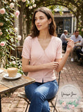 American Rag Juniors Ruched-Sleeve Rib-Knit Velvet Top