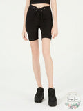 Material Girl Juniors Grommet-Trimmed Tie-Front Biker Shorts, Small