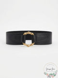 I.N.C. Bamboo Buckle Faux Leather Stretch Belt, Size M-L