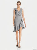 Aqua Women's Ruffle Plaid Dress, Size Small