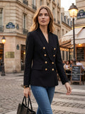 Aqua Women's Double Breasted Blazer, Black, Size Small