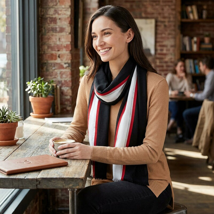 Calvin Klein Varsity-Stripe Lightweight Scarf One Size